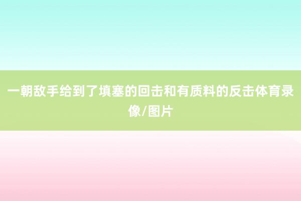 一朝敌手给到了填塞的回击和有质料的反击体育录像/图片